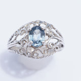 Sterling Silver Blue Montana Sapphire Ring, .70ct