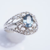 Sterling Silver Blue Montana Sapphire Ring, .70ct
