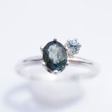 Blue Green Montana Sapphire Ring