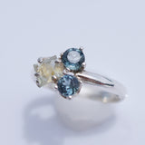 Sterling Silver Yellow and Blue Montana Sapphire Ring