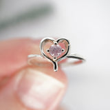 Pink Montana Sapphire Heart Ring
