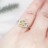 Raw Green Yellow Montana Sapphire Ring