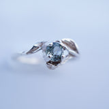 Steely Blue Floral Montana Sapphire Ring