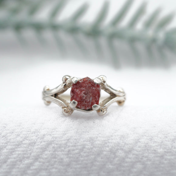 Rare Red Emerald ( bixbite, beryl) Ring