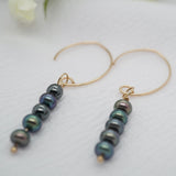 Dangle Black Freshwater Pearl Earrings