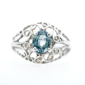Sterling Silver Blue Montana Sapphire Ring, .70ct