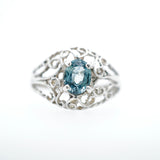 Sterling Silver Blue Montana Sapphire Ring, .70ct