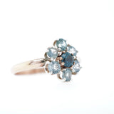 Rose Gold Cluster Montana Sapphire Ring