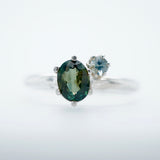 Blue Green Montana Sapphire Ring
