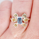 Sterling Silver Cluster Montana Sapphire Ring