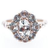 Rose Gold Montana Sapphire and Topaz Engagement Ring