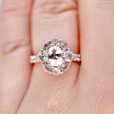 Rose Gold Montana Sapphire and Topaz Engagement Ring