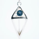 "Geometric Diamond" Montana Sapphire Necklace