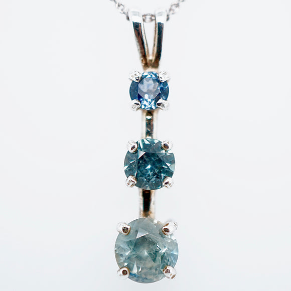 Three Ombre Montana Sapphire Necklace