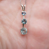 Three Ombre Montana Sapphire Necklace