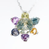 Gold Montana Sapphire Star Cluster Necklace