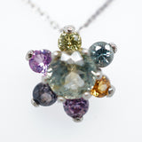 Gold Montana Sapphire Star Cluster Necklace