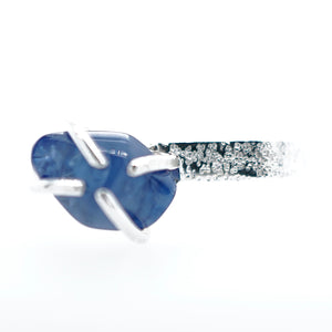 "Rough in the Square" Sapphire Ring