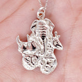 Stunning Hand Carved Sterling Silver Animal Necklace