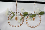 14kt Gold Filled Pink Hoop Pearl Earrings