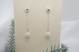Sterling silver dangle Pearl Earrings
