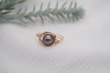 Gold Filled Black Pearl Ring