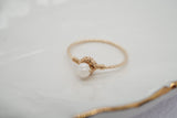 White Freshwater Pearl Gold Filled Ring
