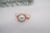Rose Gold Filled White Pearl Ring