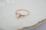 Rose Gold, White Freshwater Pearl Ring