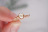 White Pearl, Rose Gold Filled Ring