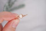 White Pearl, Rose Gold Filled Ring