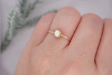 White Freshwater Pearl Gold Filled Ring