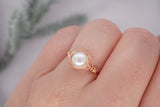 Rose Gold Filled White Pearl Ring