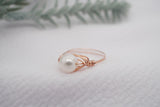 Freshwater Pearl, Rose Gold Filled Ring